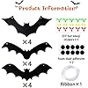 DTYDECLE 12PCS Halloween Hanging Bats – Flying Bat Decorations with Glowing Eyes for Outdoor & Indoor Halloween Decor