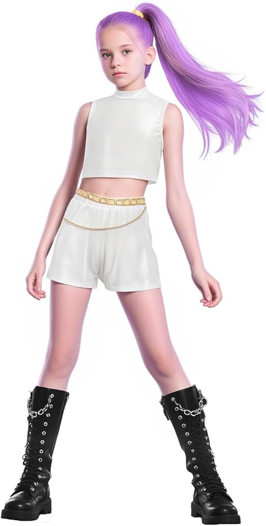 K Pop Demon Hunters Rumi & Zoey Cosplay Costume for Kids & Women – Idol Stage Outfit for Halloween & Role Play