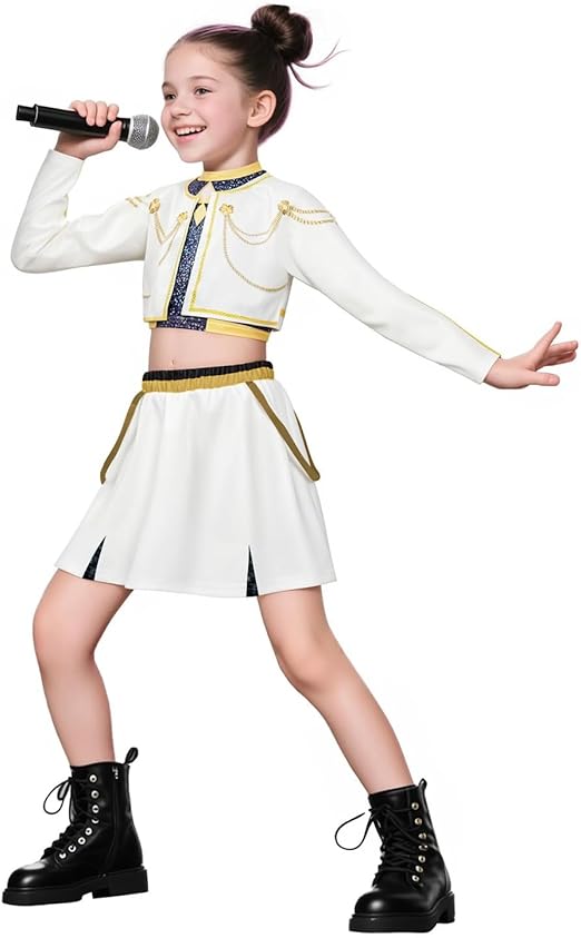 K Pop Demon Hunters Rumi & Zoey Cosplay Costume for Kids & Women – Idol Stage Outfit for Halloween & Role Play