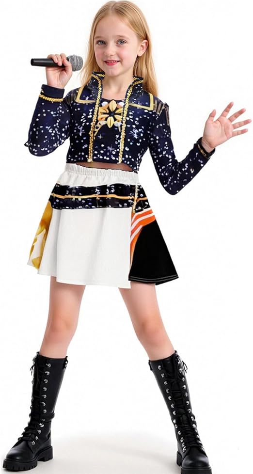 K Pop Demon Hunters Rumi & Zoey Cosplay Costume for Kids & Women – Idol Stage Outfit for Halloween & Role Play