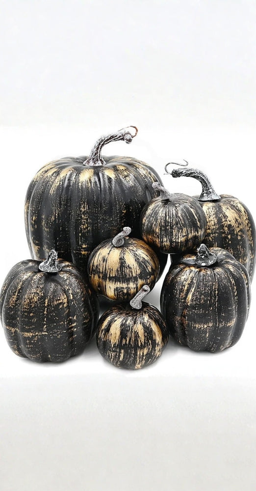 OTMVicor 7Pcs Artificial Pumpkin Set – Realistic Fake Pumpkins for Autumn, Thanksgiving, Halloween & Christmas Decor