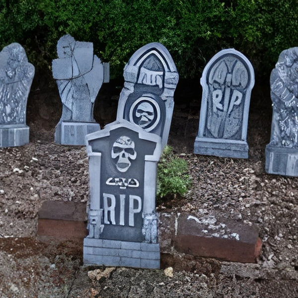Halloween Tombstones – 4pcs Graveyard Gravestone Props for Outdoor Garden Decoration