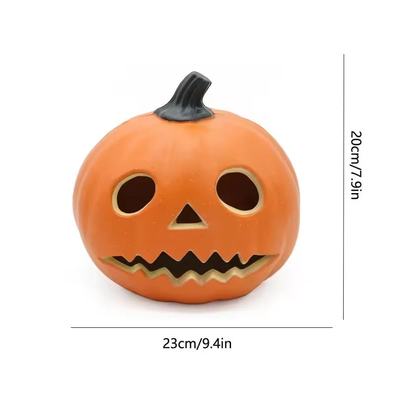 1PCS Scary Halloween Pumpkin Lantern Set Pumpkin Lamp LED Light Orange Halloween Decoration for Porch Front Door Party Supplies