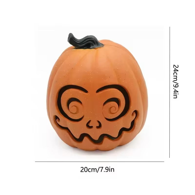 1PCS Scary Halloween Pumpkin Lantern Set Pumpkin Lamp LED Light Orange Halloween Decoration for Porch Front Door Party Supplies