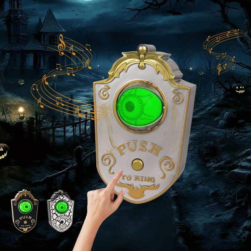 Halloween Decoration LED Hanging One-Eyed Doorbell with Glowing Eyeball & Horror Sound