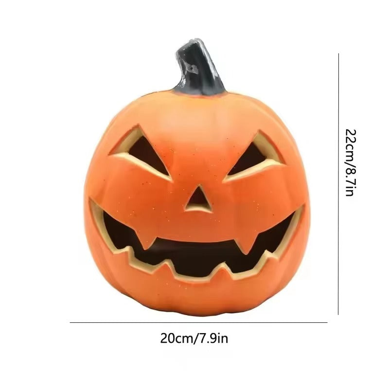 1PCS Scary Halloween Pumpkin Lantern Set Pumpkin Lamp LED Light Orange Halloween Decoration for Porch Front Door Party Supplies