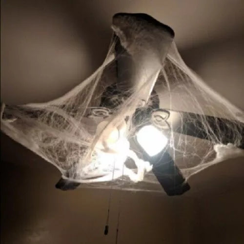 300g Halloween Spider Web with Black Spiders – Stretchable Cobweb Party Decoration for Indoor & Outdoor