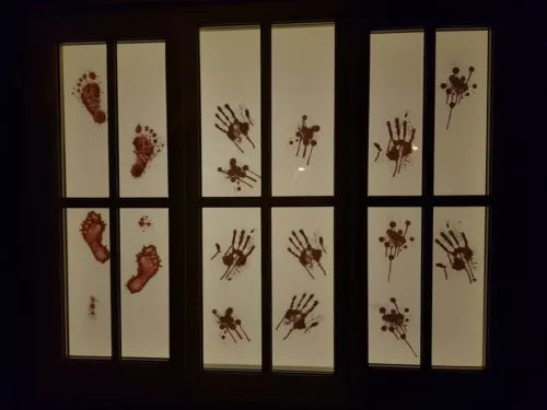 Halloween Window Stickers – Scary Bloody Hand Decals & Spooky Party Window Decorations