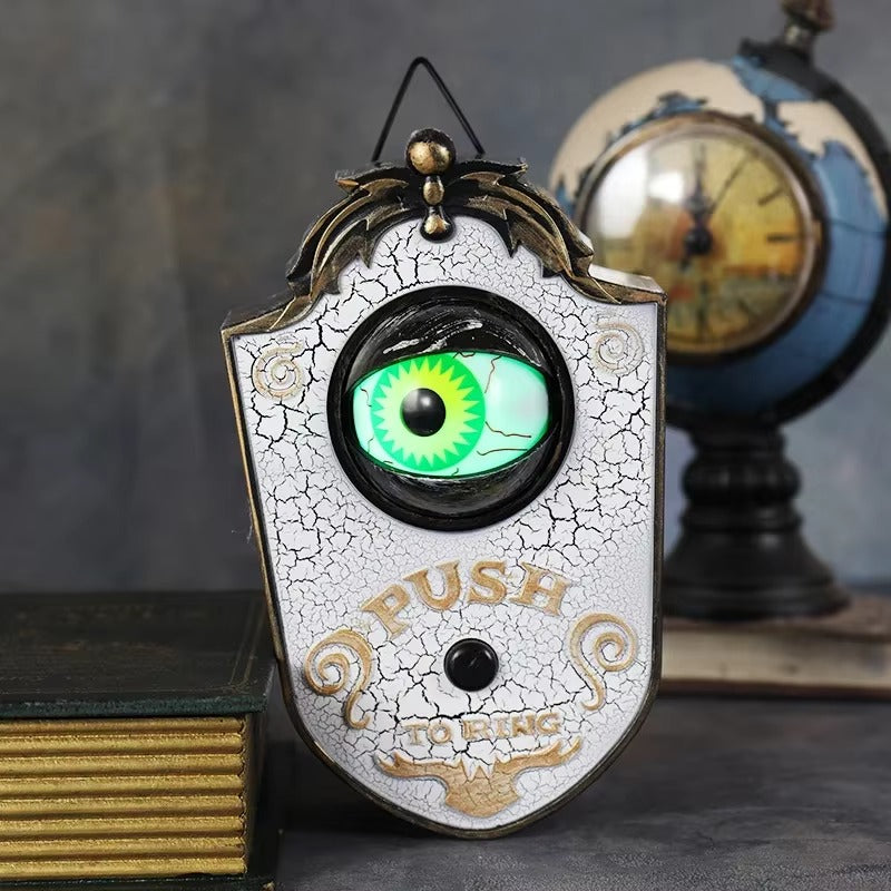 Halloween Decoration LED Hanging One-Eyed Doorbell with Glowing Eyeball & Horror Sound
